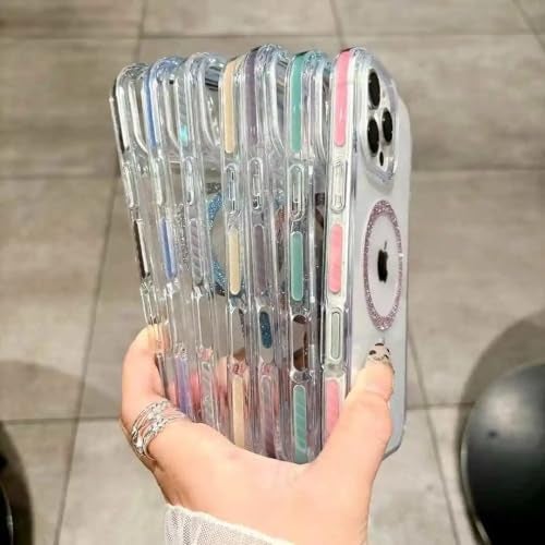 VONZEE حافظة خاتم بريق VONZEE® لهاتف iPhone 17e/iPhone 16e | متوافقة مع MagSafe | غطاء هاتف شفاف لامع بلمسة براقة للفتيات والنساء (وردي) - Image 4