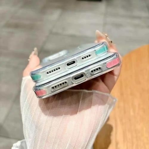 VONZEE حافظة خاتم بريق VONZEE® لهاتف iPhone 17e/iPhone 16e | متوافقة مع MagSafe | غطاء هاتف شفاف لامع بلمسة براقة للفتيات والنساء (وردي) - Image 3