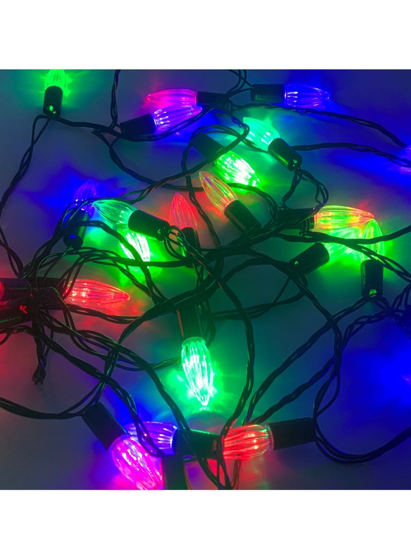 بانفيل 40 مصباح LED زخرفي فائق السطوع - سلسلة بطول 5 أمتار للاستخدام الداخلي والخارجي - 220 فولت - 240 فولت، 50-60 هرتز، مصابيح LED خرافية موفرة للطاقة للمنزل والحديقة والحفلات والعطلات والكريسماس والديكور الخارجي والداخلي  - Image 4