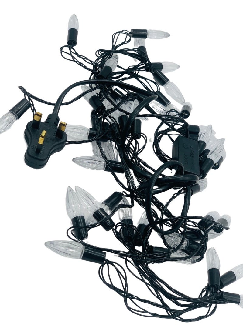 بانفيل 40 مصباح LED زخرفي فائق السطوع - سلسلة بطول 5 أمتار للاستخدام الداخلي والخارجي - 220 فولت - 240 فولت، 50-60 هرتز، مصابيح LED خرافية موفرة للطاقة للمنزل والحديقة والحفلات والعطلات والكريسماس والديكور الخارجي والداخلي  - Image 5