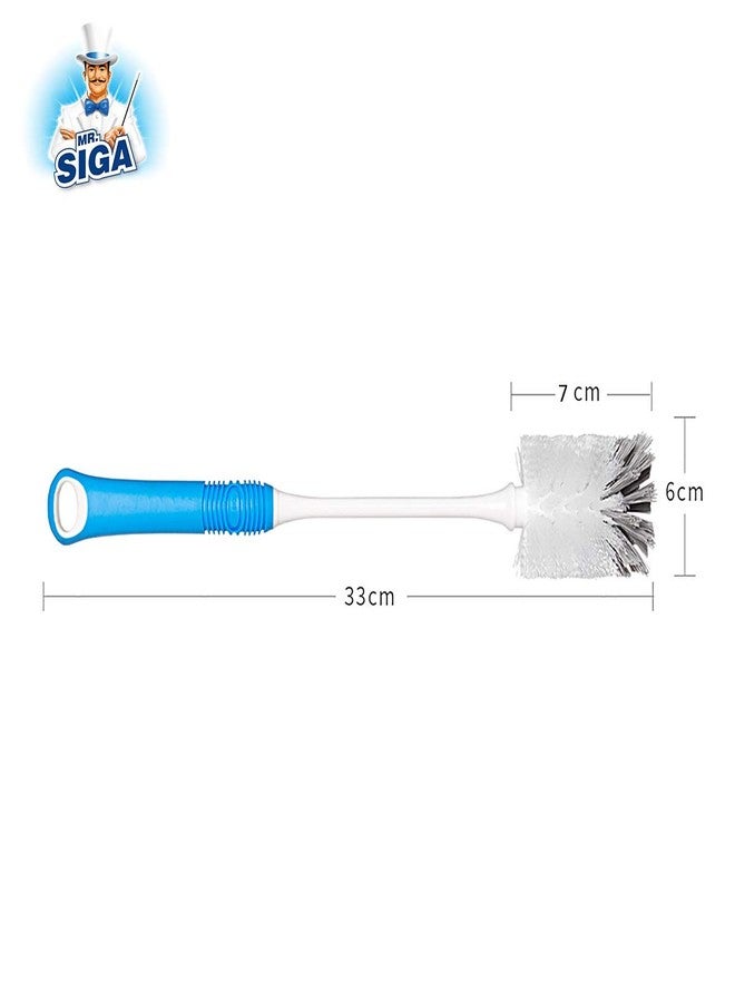 Mr Siga MR. SIGA Long Handle Plastic Bottle Cleaning Brush (Blue) - Image 2