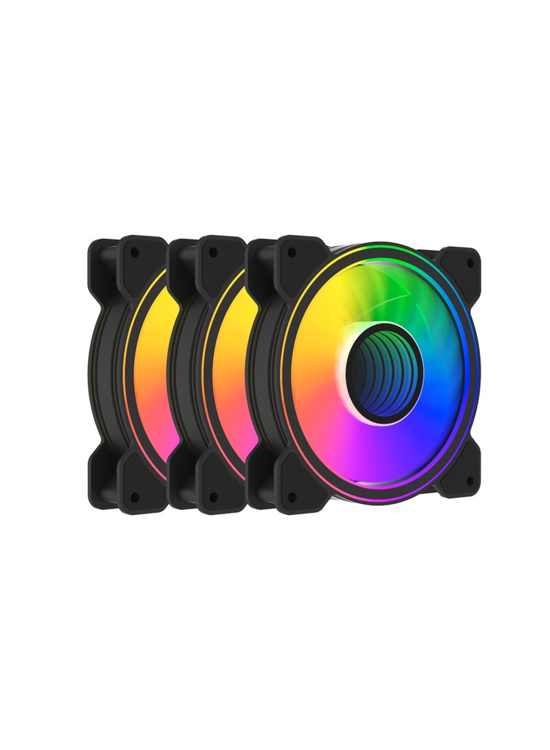 POWER Dual Ring ARGB Fan, 24 Individual LEDs, 120mm PWM Static Pressure Fan, Absorption Pad for PC Case and Liquid Radiator (Single Pack)  - Image 2
