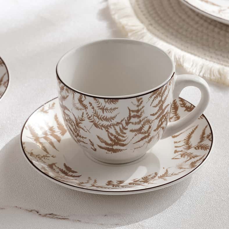 Pan Home طقم عشاء من 30 قطعة - أبيض وبني - Image 5