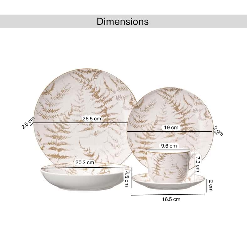 Pan Home طقم عشاء من 30 قطعة - أبيض وبني - Image 3