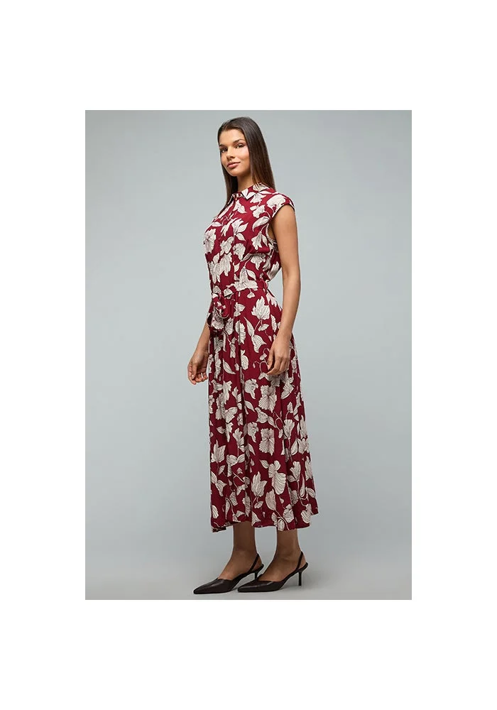R&b Printed Shirt Dress with Cap Sleeves