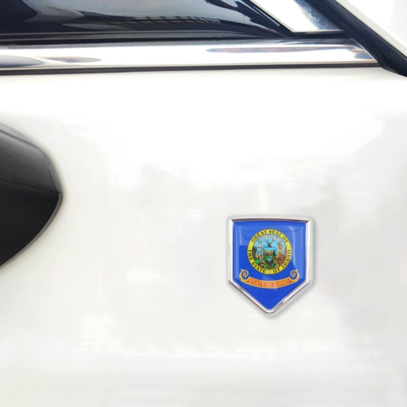 Overdecor Idaho Flag Decal Stickers Car Emblem Idaho Car Accessories Decorations Chrome Shield Flag Sticker Decals for Cars Truck Vehicles, 2 Pack - Image 4