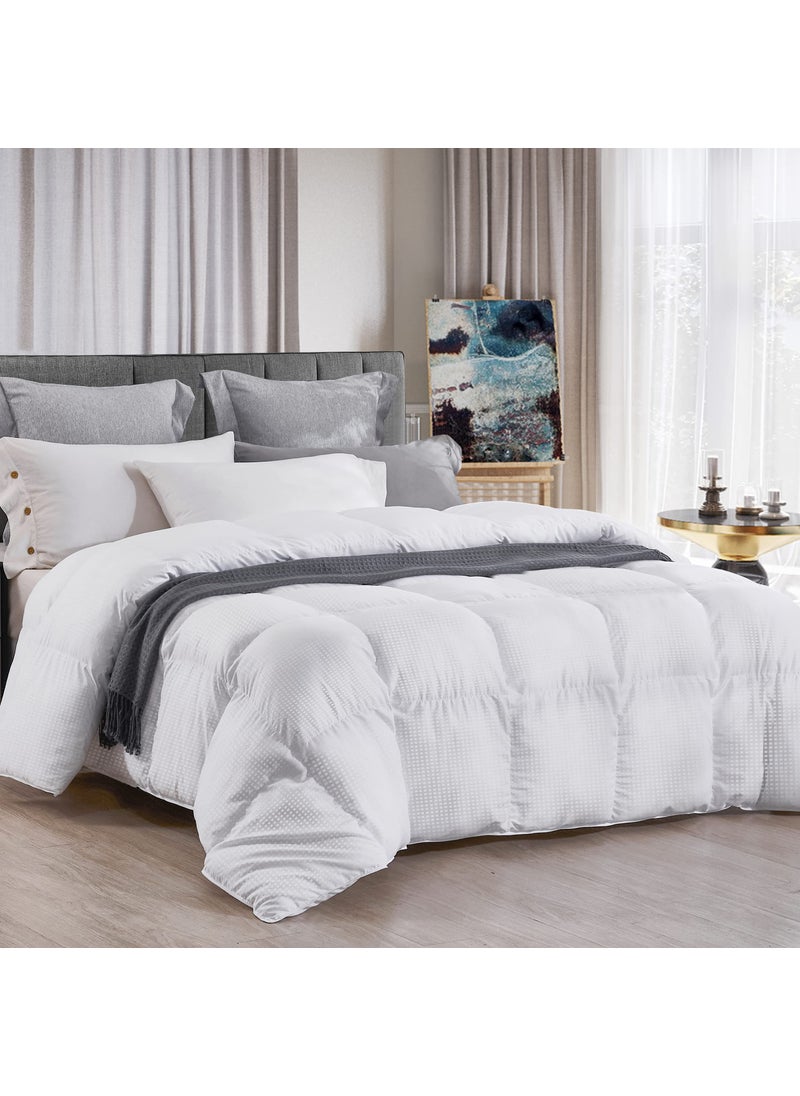ABOUTABED ABOUTABED Queen Comforter Duvet Insert Ultra Soft Down Alternative Comforter All Season White Bedding Comforter with 8 Corner Tabs Machine Washable White Checkered 