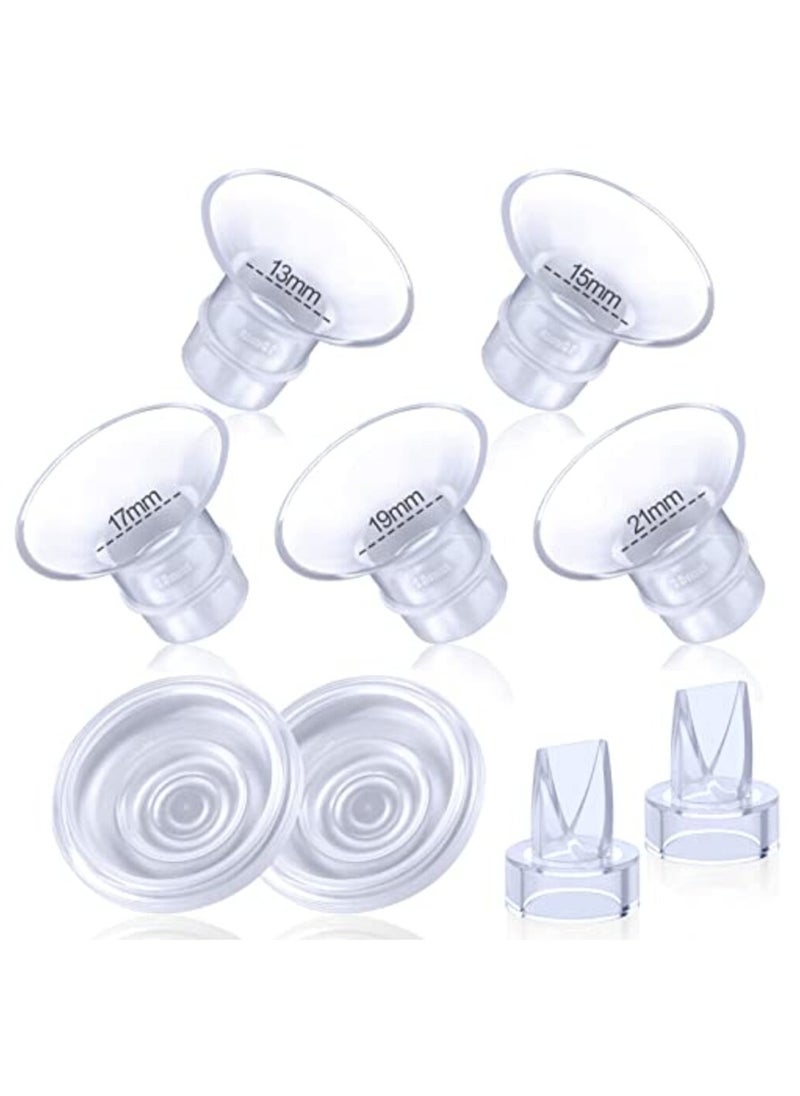 XiuWoo 9 Pack Pump Inserts Compatible with Momcozy, Wearable Pump for TSRETE/Spectra/Medela Products Includes Duckbill Valve with Silicone Diaphragm 13/15/17/19/21mm  - Image 1