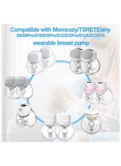 شو وو عبوة من 9 قطع من حشوات المضخة متوافقة مع Momcozy، مضخة يمكن ارتداؤها لمنتجات TSRETE/Spectra/Medela تتضمن صمام Duckbill مع غشاء سيليكون 13/15/17/19/21 مم  - Image 2