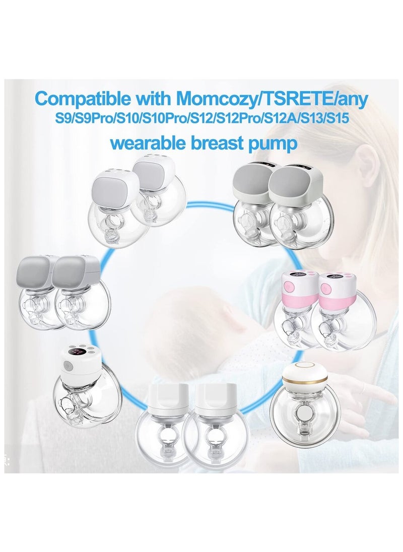 XiuWoo 9 Pack Pump Inserts Compatible with Momcozy, Wearable Pump for TSRETE/Spectra/Medela Products Includes Duckbill Valve with Silicone Diaphragm 13/15/17/19/21mm  - Image 2