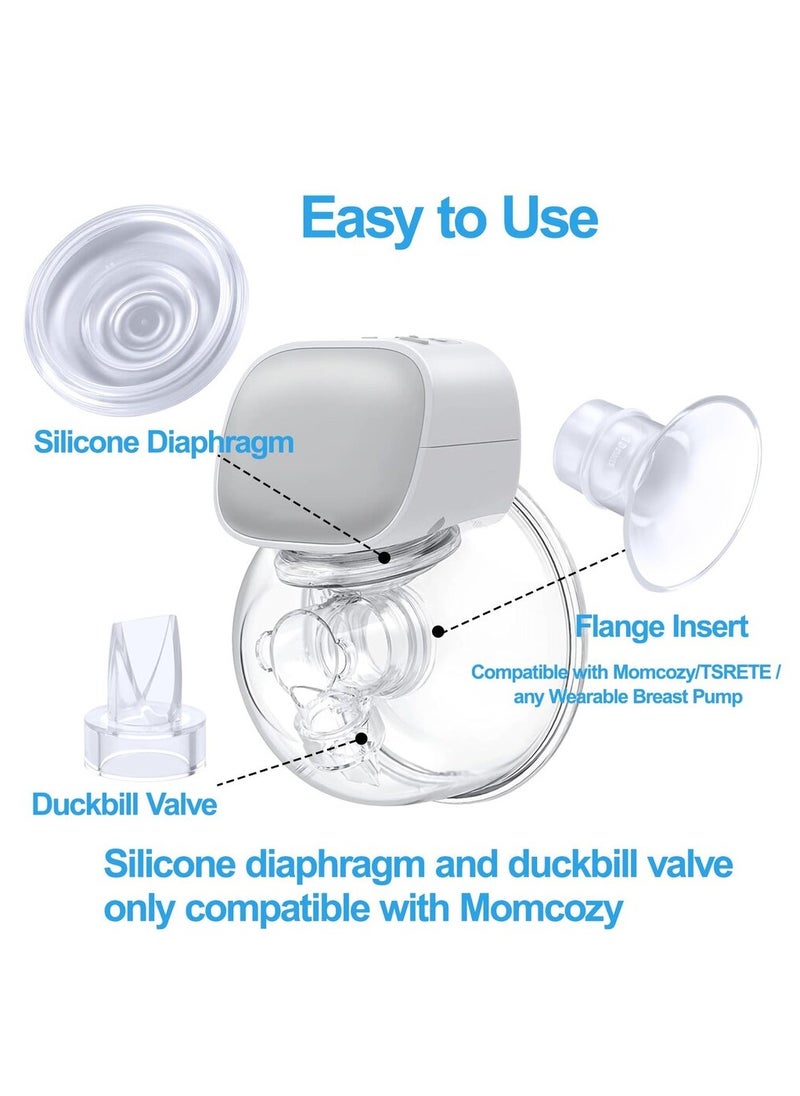 XiuWoo 9 Pack Pump Inserts Compatible with Momcozy, Wearable Pump for TSRETE/Spectra/Medela Products Includes Duckbill Valve with Silicone Diaphragm 13/15/17/19/21mm  - Image 3