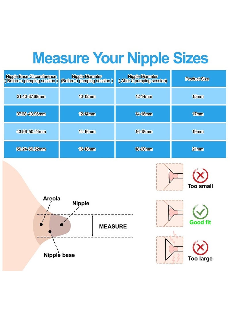 XiuWoo 9 Pack Pump Inserts Compatible with Momcozy, Wearable Pump for TSRETE/Spectra/Medela Products Includes Duckbill Valve with Silicone Diaphragm 13/15/17/19/21mm  - Image 4