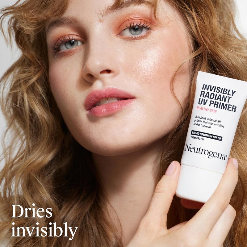 Neutrogena Healthy Skin Invisibly Radiant UV Face Primer with SPF 30 Mineral SPF Primer Sets Invisibly Under Makeup Broad Spectrum Sunscreen Suitable for All Skin Types 1 fl oz