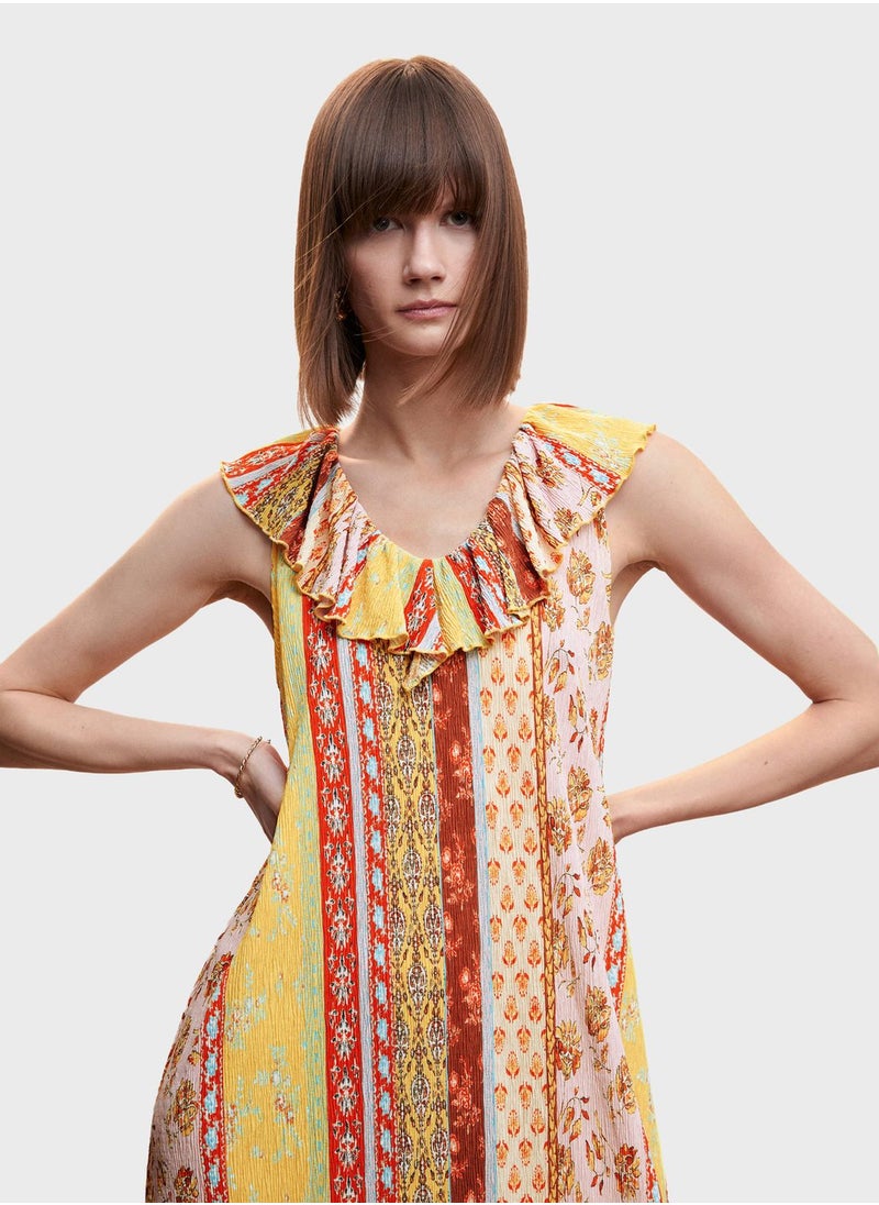 MANGO - Printed Overlay Dress - Image 1