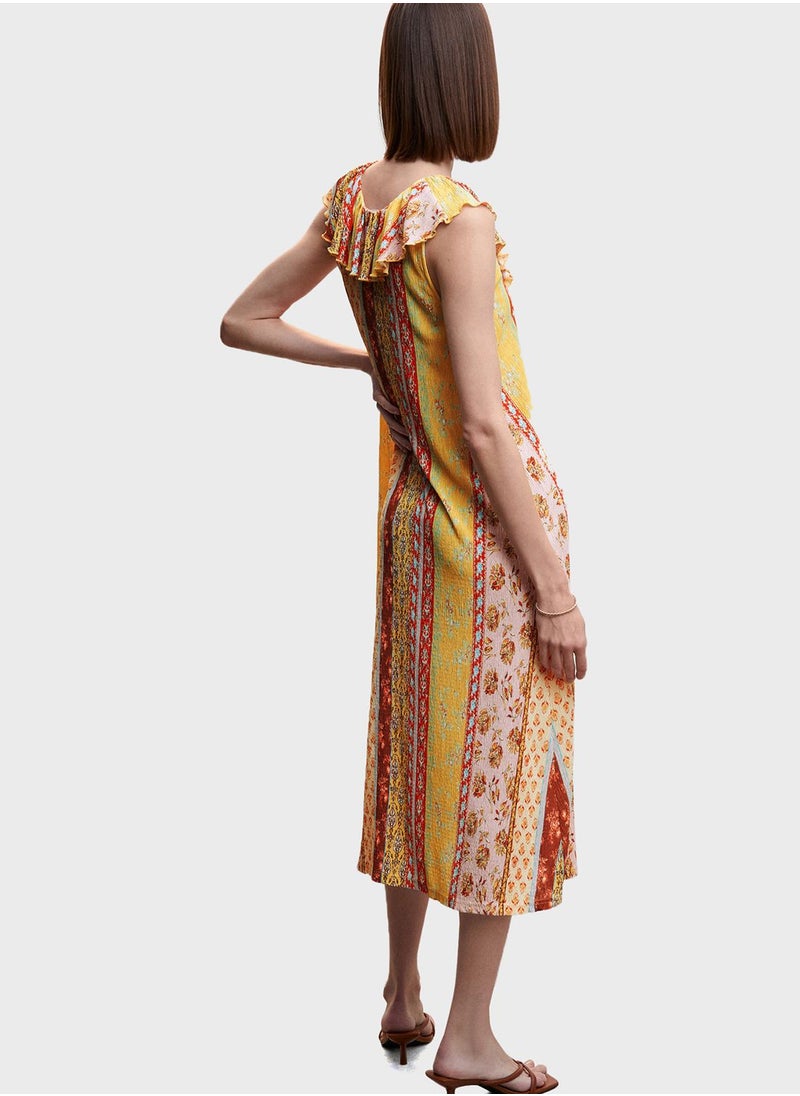 MANGO - Printed Overlay Dress - Image 1