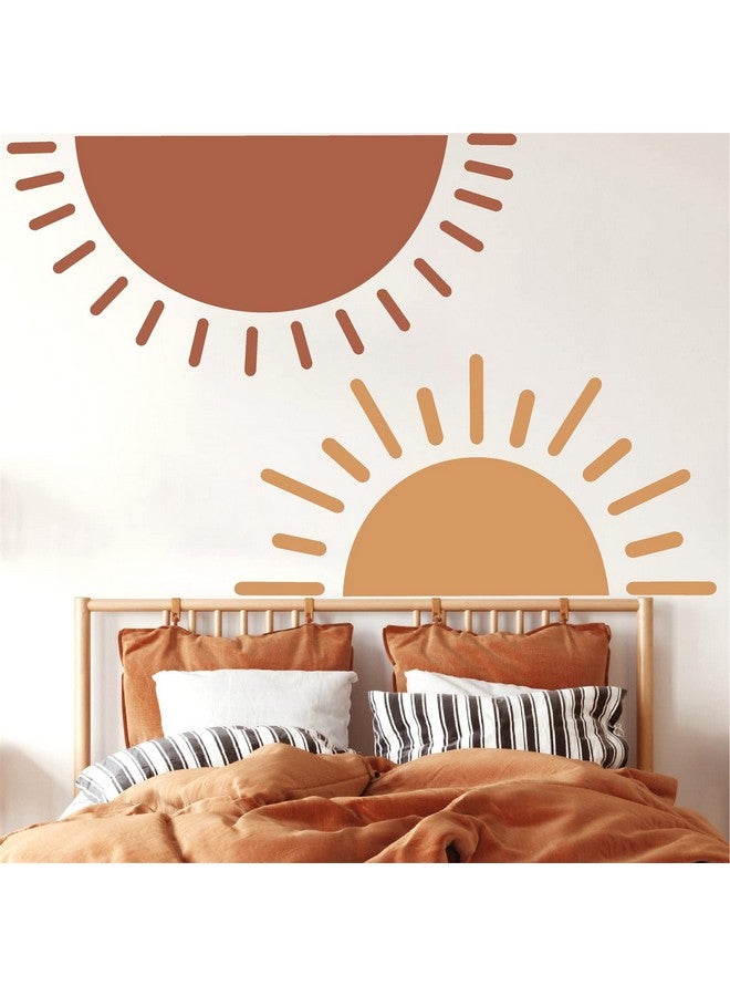 Easma Half Sun Wall Decal Large Wall Decal Sunshine Wall Stickers Baby Room Wall Art Decals Sun Decals for Walls Sunrise Sticker Peel and Stick Headboard Wall Decals for Nursery Kids Bedroom Playroom Decor - Image 1