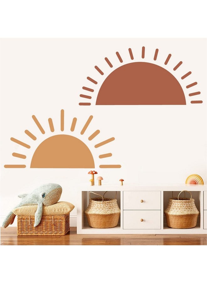 Easma Half Sun Wall Decal Large Wall Decal Sunshine Wall Stickers Baby Room Wall Art Decals Sun Decals for Walls Sunrise Sticker Peel and Stick Headboard Wall Decals for Nursery Kids Bedroom Playroom Decor - Image 5