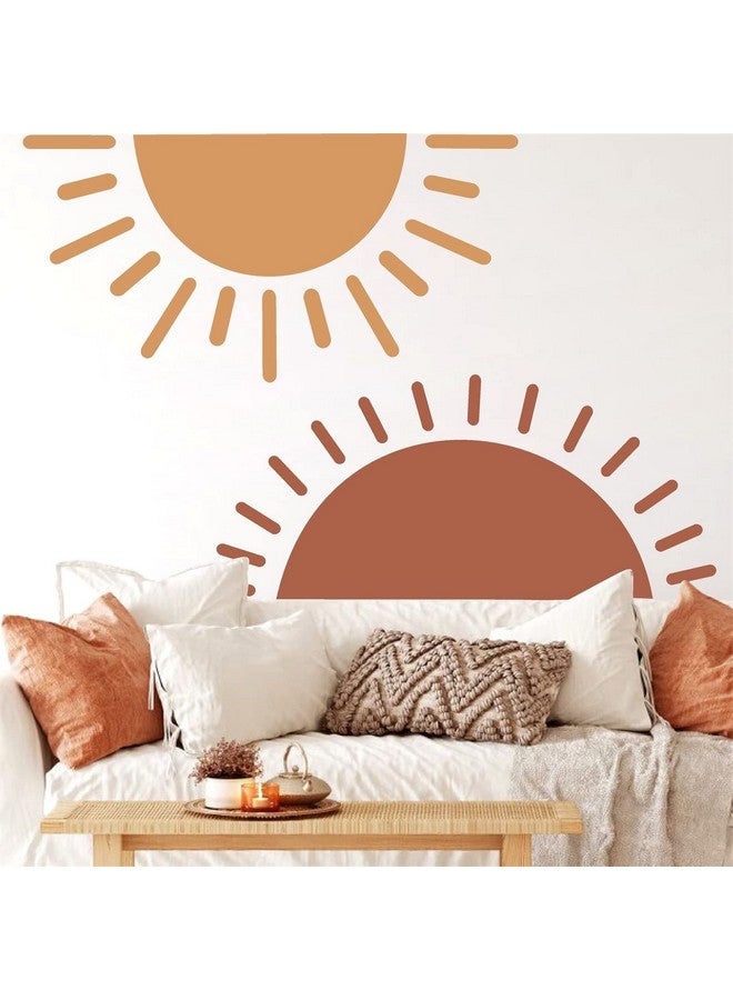 Easma Half Sun Wall Decal Large Wall Decal Sunshine Wall Stickers Baby Room Wall Art Decals Sun Decals for Walls Sunrise Sticker Peel and Stick Headboard Wall Decals for Nursery Kids Bedroom Playroom Decor - Image 2