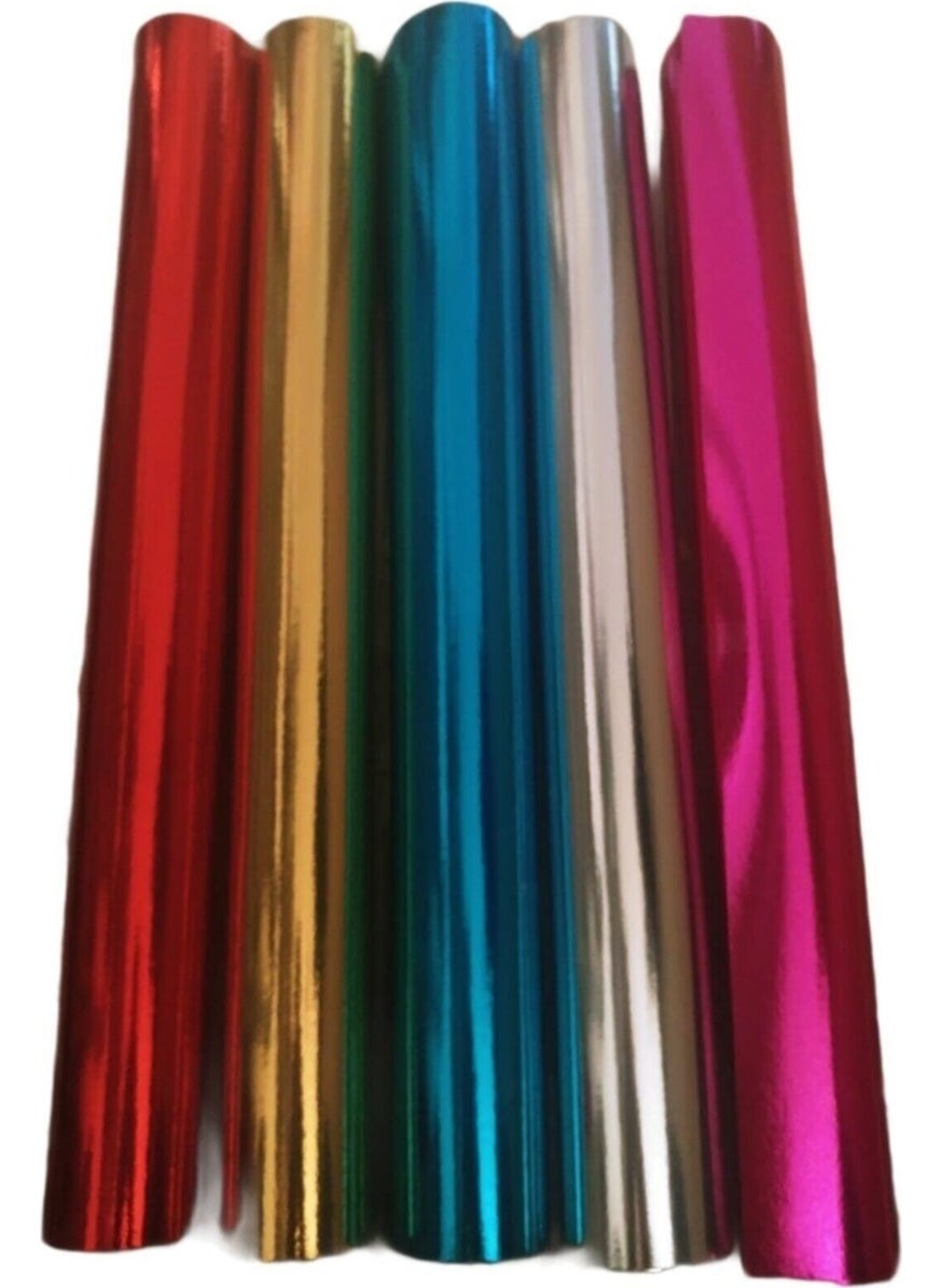 KİKA - Kika Metallic Mirrored Background Cardboard. 50X70 Size. 230 gr. 5 pieces. 5 Main Colors in the Image. - Image 1