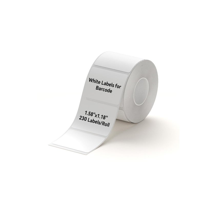 NIIMBOT Label Maker Tape White Label Print Paper Compatible for NIIMBOT B1 B21 B3S, Thermal Sticker Paper 1.57'' x 1.18'' Waterproof Labeling Tape Replacement 230 Labels/Roll, White - Image 1