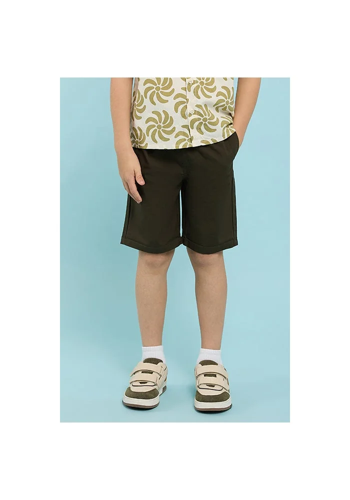 أر أند بي Solid Shorts with Drawstring Waist