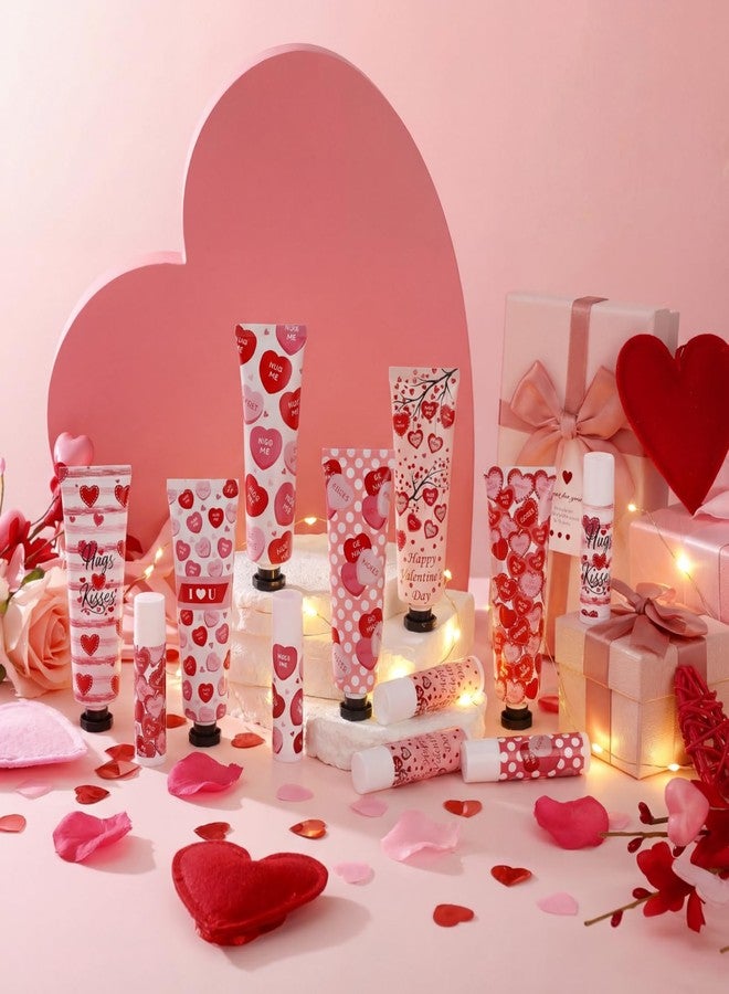 Demissle 36 Sets Valentine's Day Hand Cream and Lip Balm Gift Set Bulk Small Love Heart Lotion Lip Care Travel Size Valentine's Galentine's Favor for Women Guest Coworker Teacher Bridal Shower - Image 2