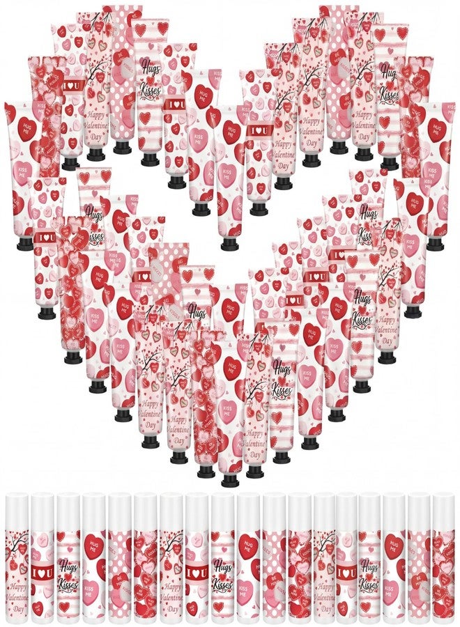 Demissle 36 Sets Valentine's Day Hand Cream and Lip Balm Gift Set Bulk Small Love Heart Lotion Lip Care Travel Size Valentine's Galentine's Favor for Women Guest Coworker Teacher Bridal Shower - Image 1