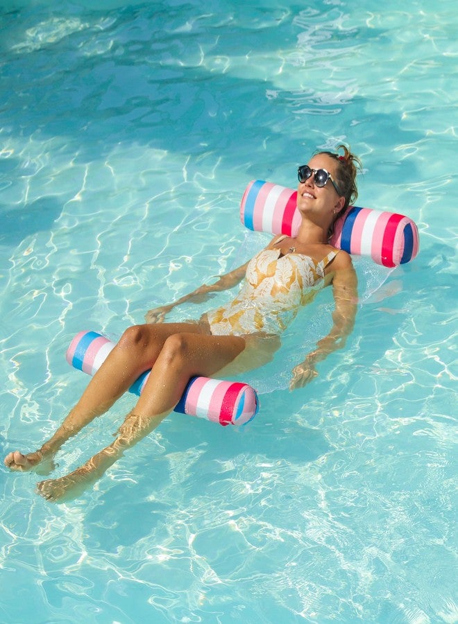 FindUWill 2Pack Fabric Pool Floats Adults - XL Premium Water Floats, Inflatable Multi-Purpose Swimming Pool Float Floating Floaties for Adults (Pink&Yellow) - Image 5