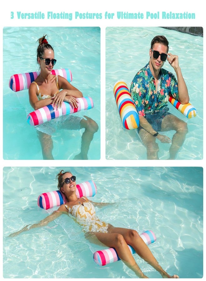 FindUWill 2Pack Fabric Pool Floats Adults - XL Premium Water Floats, Inflatable Multi-Purpose Swimming Pool Float Floating Floaties for Adults (Pink&Yellow) - Image 2