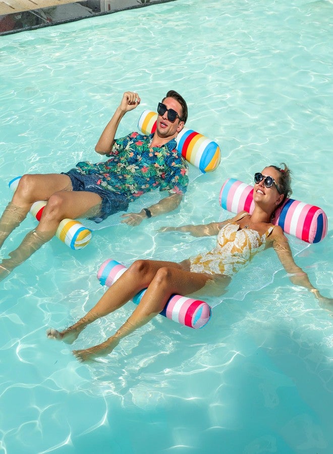 FindUWill 2Pack Fabric Pool Floats Adults - XL Premium Water Floats, Inflatable Multi-Purpose Swimming Pool Float Floating Floaties for Adults (Pink&Yellow) - Image 4
