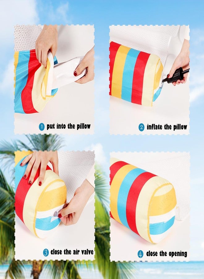 FindUWill 2Pack Fabric Pool Floats Adults - XL Premium Water Floats, Inflatable Multi-Purpose Swimming Pool Float Floating Floaties for Adults (Pink&Yellow) - Image 3