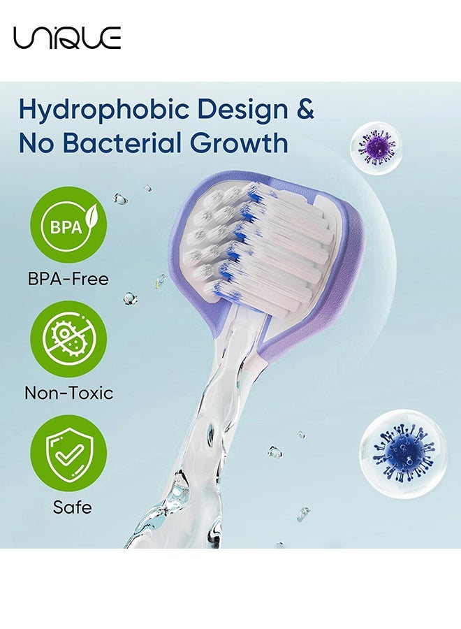 يونيك 4 قطع فرشاة أسنان ثلاثية الجوانب للأطفال - فرشاة أسنان نانو فائقة النعومة - فرشاة أسنان أطفال خالية من مادة BPA - فرشاة أسنان فعالة من 3 جوانب - فرشاة أسنان لتدريب الأطفال الصغار للأعمار من 3 إلى 12 سنة - تنظف جميع الجوانب (ملونة) - Image 4