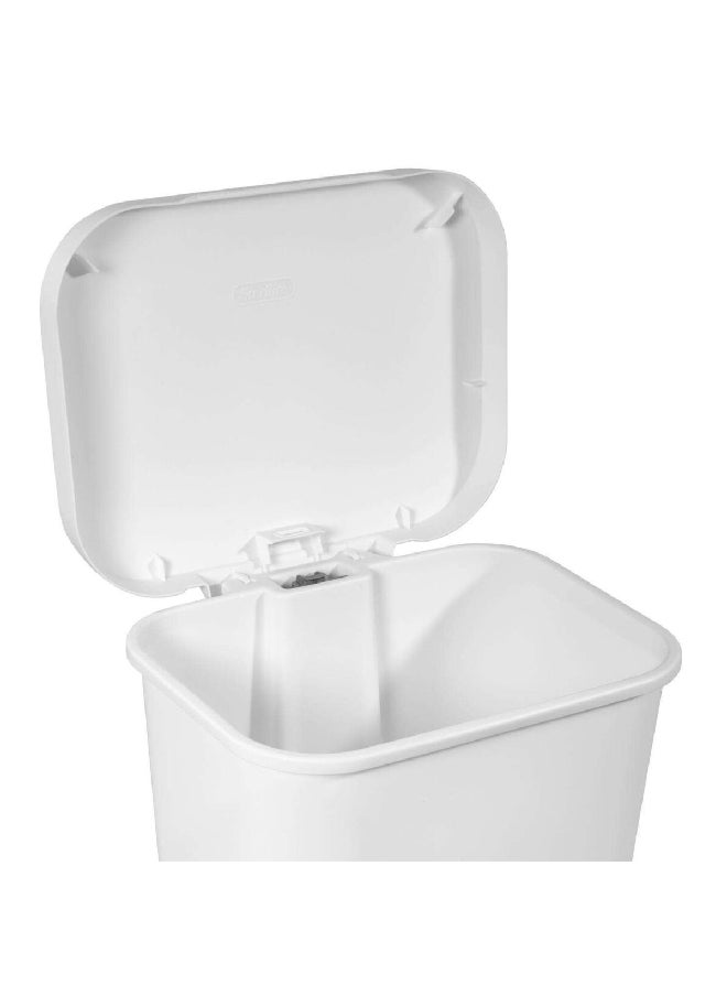 Sterilite Premium Polypropylene Rectangular Touchless Pedal Bin White 11.9 Gal 6040047  - Image 2