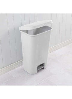 Sterilite Premium Polypropylene Rectangular Touchless Pedal Bin White 11.9 Gal 6040047  - Image 5