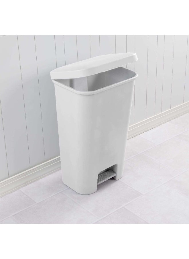 Sterilite Premium Polypropylene Rectangular Touchless Pedal Bin White 11.9 Gal 6040047  - Image 5