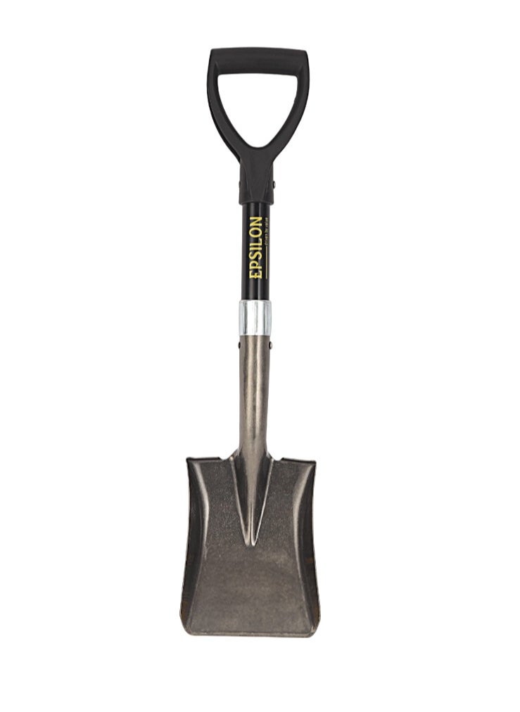 Mini Shovel- EPSS1413 Square, with Comfortable Fiberglass Handle, Heat Treated Hardened Steel Head, Removing Plant, and Dig Holes For New Plants