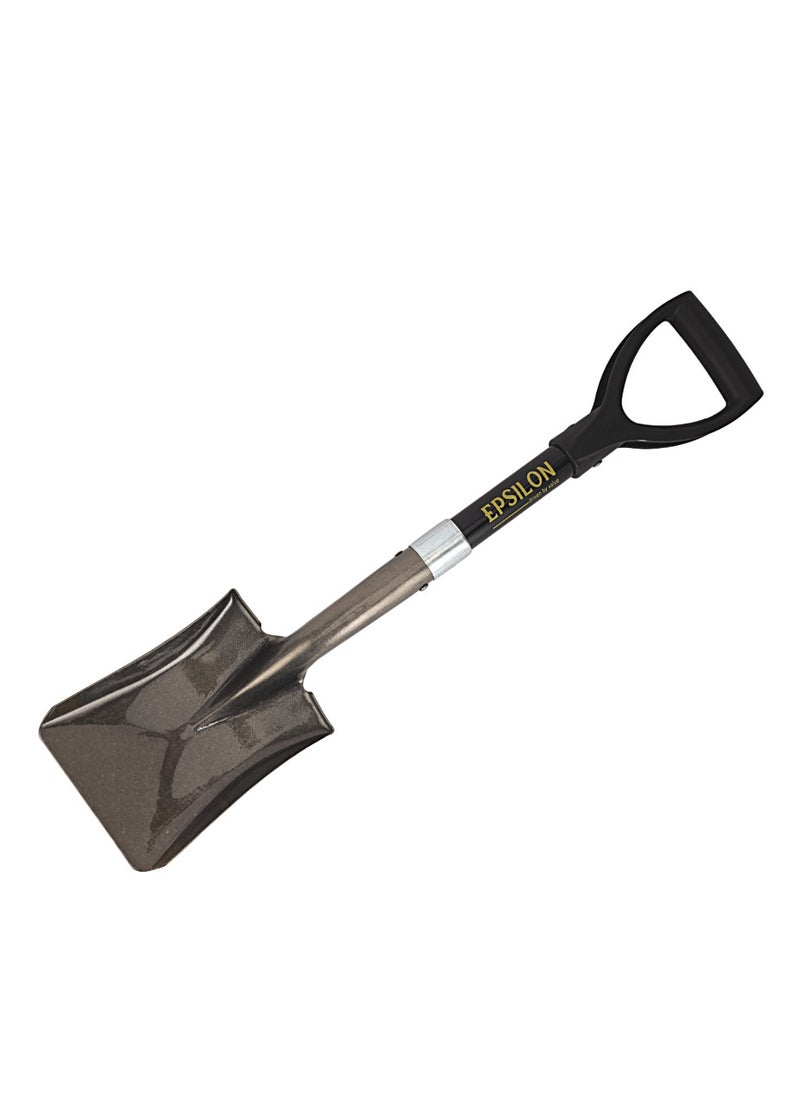 Mini Shovel- EPSS1413 Square, with Comfortable Fiberglass Handle, Heat Treated Hardened Steel Head, Removing Plant, and Dig Holes For New Plants