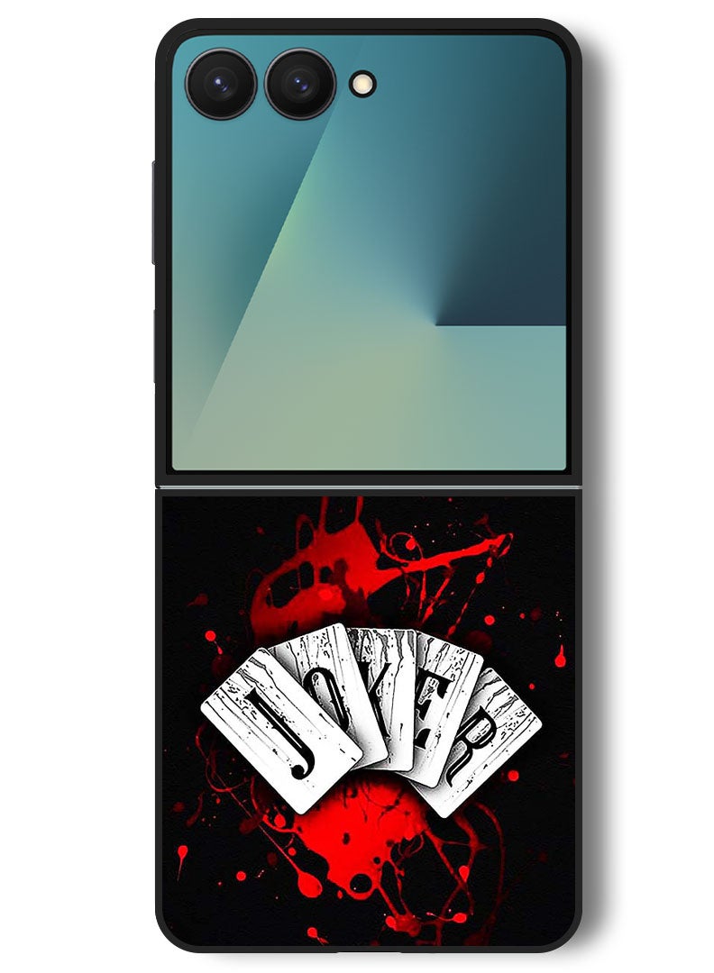 Theodor Case Compatible with Samsung Galaxy Z Flip 7 - 6.9 Inch Protection Shockproof Bumper Cover Joker Cards - Image 1