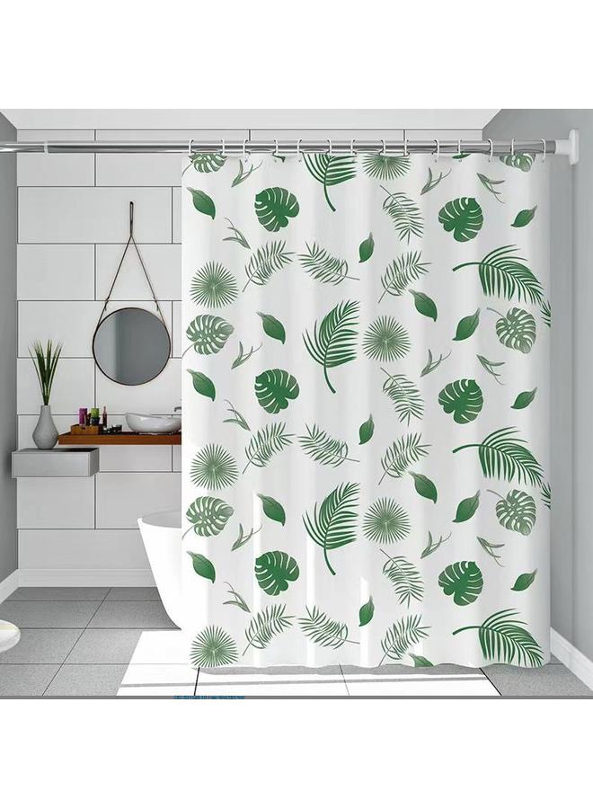 Bluejw Bathroom Thickened Peva Shower Curtain Waterproof Mildew-proof Shower Curtain Rod Suit Waterproof Cloth Punch-free Bathroom Partition Curtain - Image 1