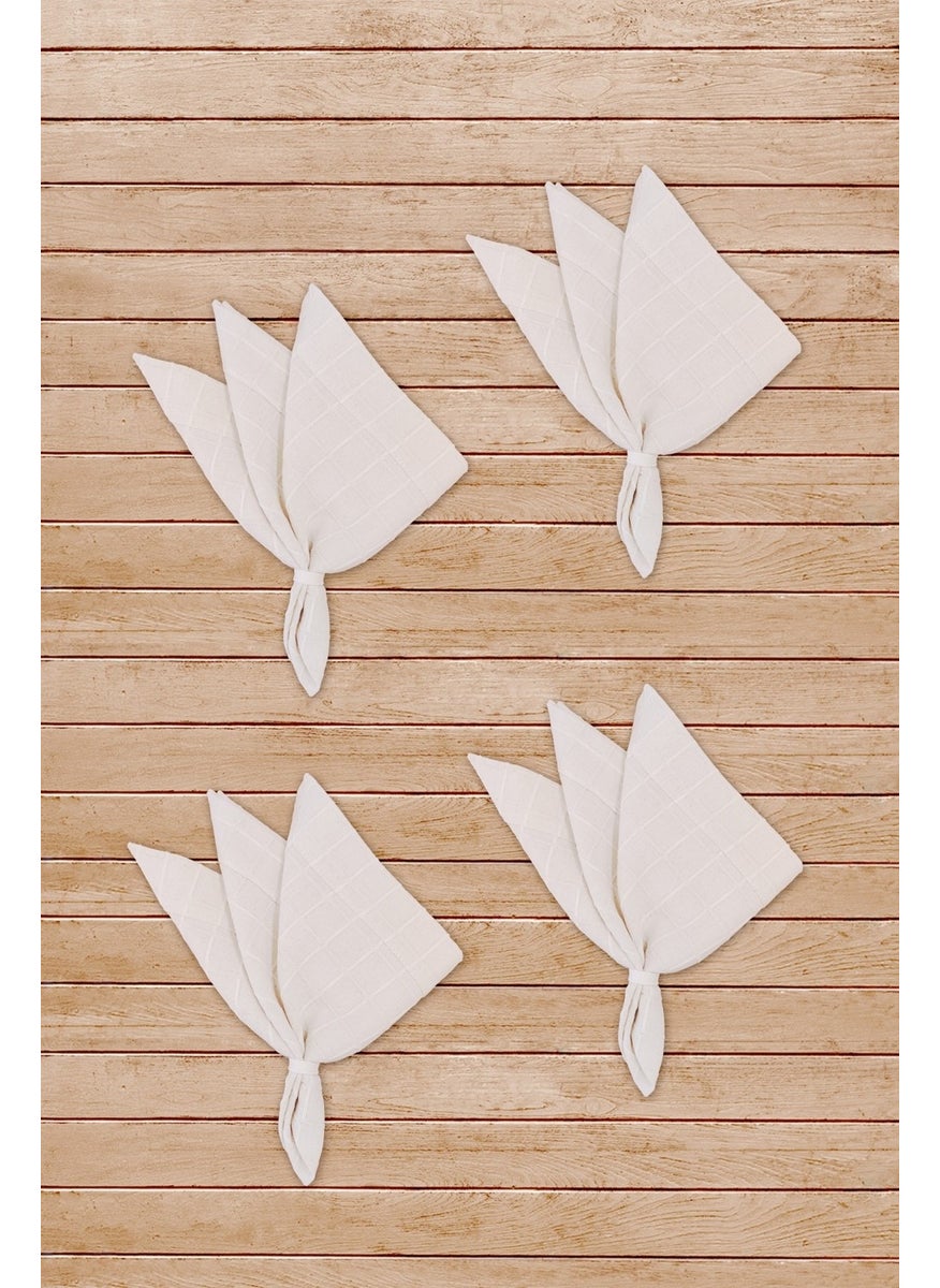 Ödel Home Odel Home Buldan Fabric Square Textured Napkin - Set of 4  - Image 1