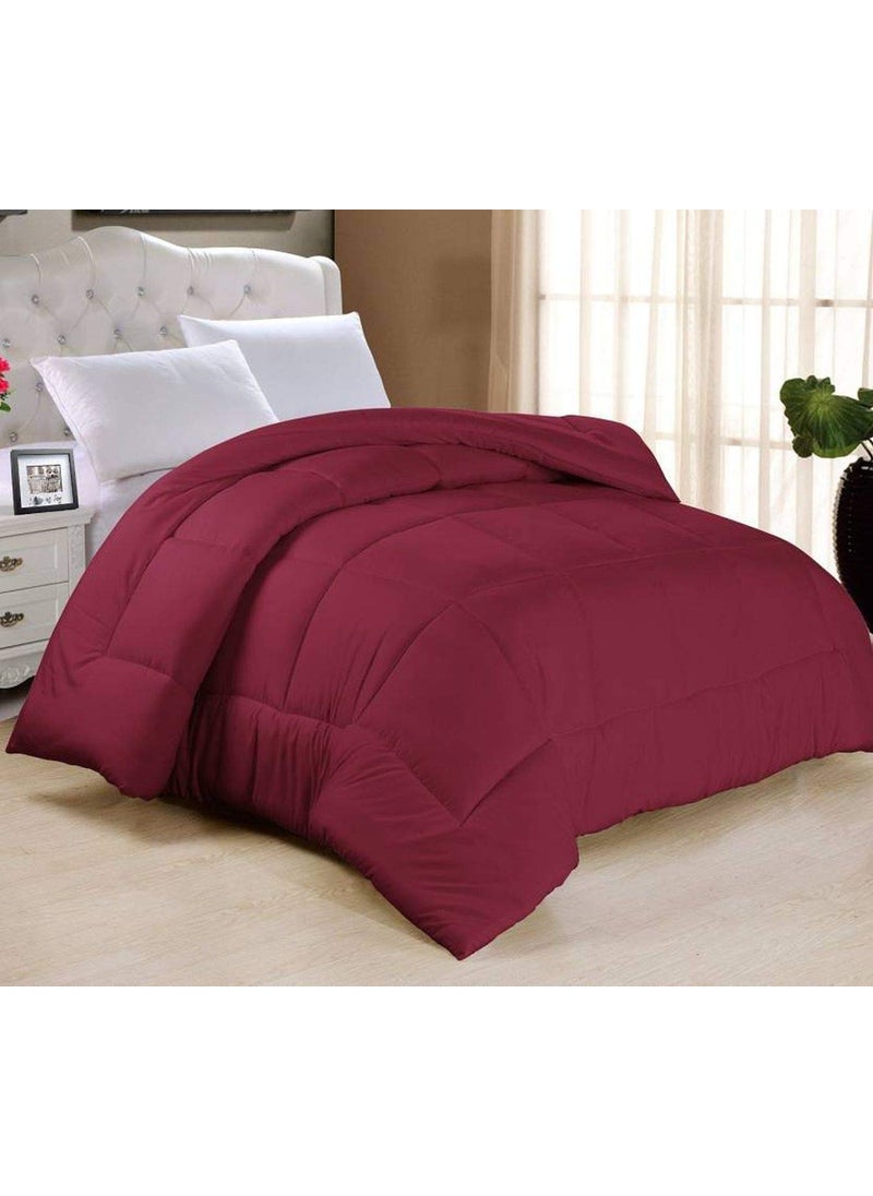 Jaipur Linen Jaipur Linen Comforter Single Bed 500 GSM Soft Microfibre for Heavy Winter AC BlanketDuvetDoharQuilt for All Weather Breathable for Single BedMaroon60 Inch X 90 Inch 
