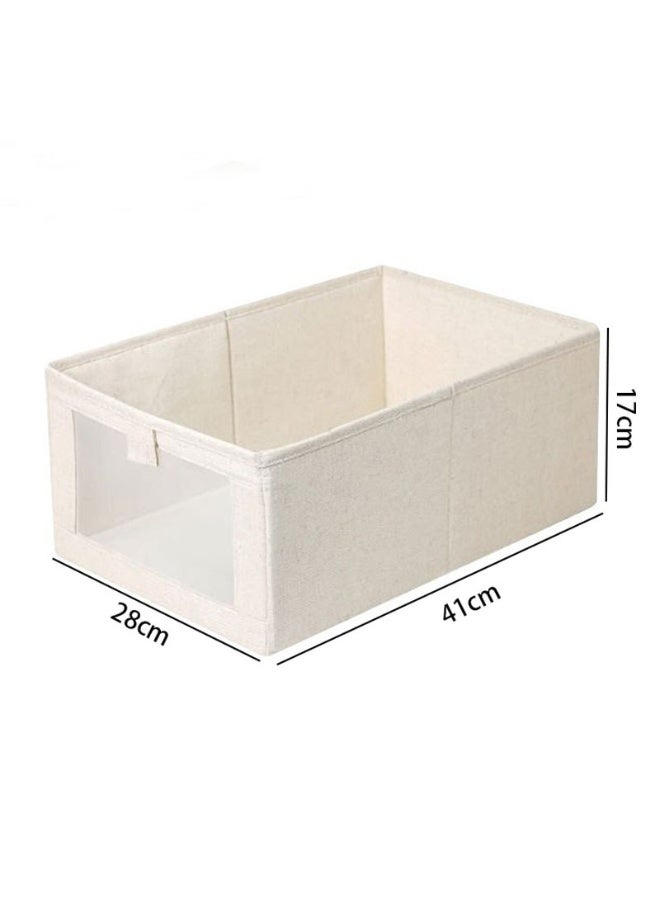 4 Pack Foldable Fabric Storage Boxes for Clothes - Wardrobe Organizer with Clear Window | Stackable Closet Bins for Sweaters, Pants, Toys | Space-Saving Home Storage Solutions  - Image 2