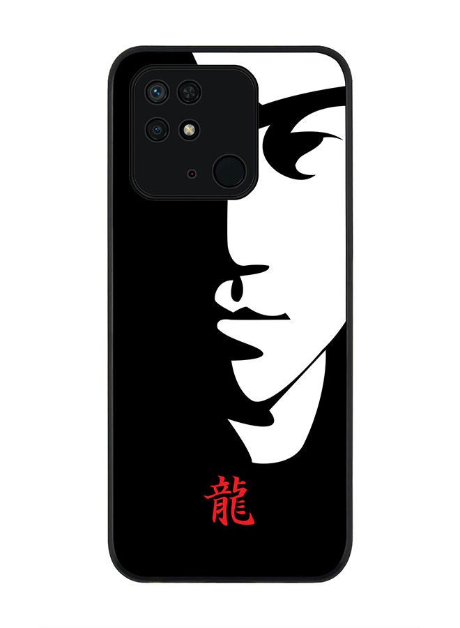 Stylizedd Rugged Black edge case for Redmi 10C 4G  Slim fit Soft Case Flexible Rubber Edges Anti Drop TPU Gel Thin Cover - Tibute - Bruce Lee (Black) - Image 1
