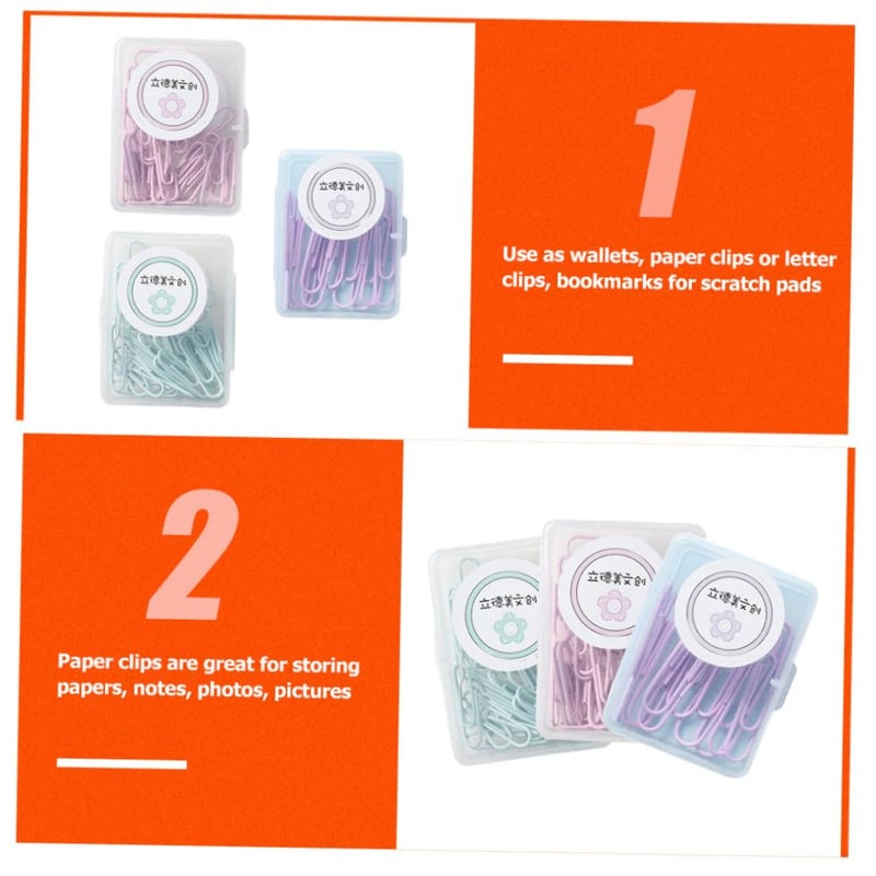 Macaron Colored Metal Paper Clips Set 150 Pieces 50mm For Office School Supplies - Image 4