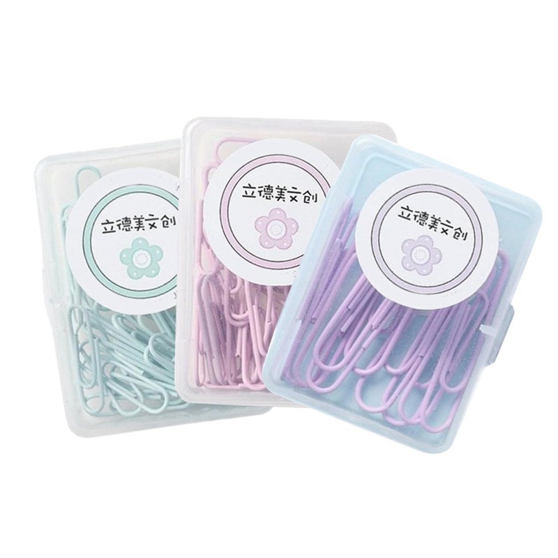 Macaron Colored Metal Paper Clips Set 150 Pieces 50mm For Office School Supplies - Image 2