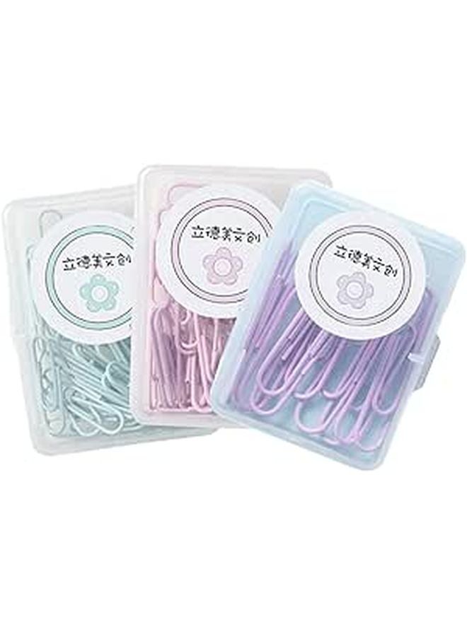Macaron Colored Metal Paper Clips Set 150 Pieces 50mm For Office School Supplies - Image 1