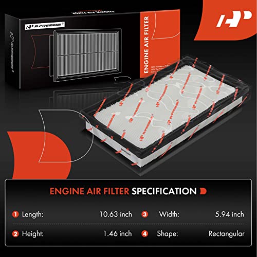 A-Premium فلتر هواء المحرك A-Premium 2-PC متوافق مع طرازات تويوتا، لكزس وسوبارو - أفالون (هايبرد)، كامري (هايبرد)، كورولا، RAV4 (هايبرد)، هايلاندر (هايبرد)، سيينا، فينزا، ES300h، BRZ - # 1780177050 - Image 2