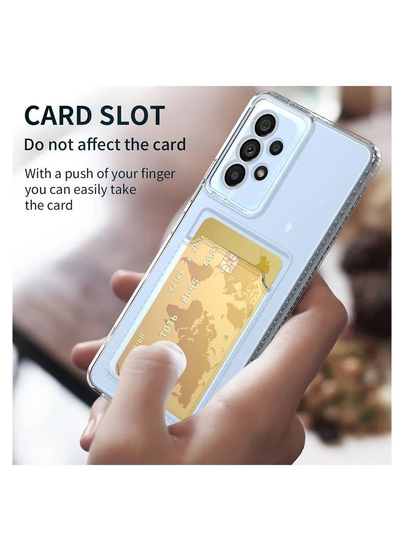 Clear Wallet Phone Case for Samsung Galaxy A23 5G/4G Upgrade Card Slot Case Slim Fit Protective Soft TPU Shockproof Cover with Cute Card Holder - Transparent  - Image 3