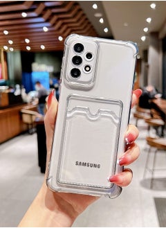 Generic Clear Wallet Phone Case for Samsung Galaxy A23 5G/4G Upgrade Card Slot Case Slim Fit Protective Soft TPU Shockproof Cover with Cute Card Holder - Transparent  - Image 2
