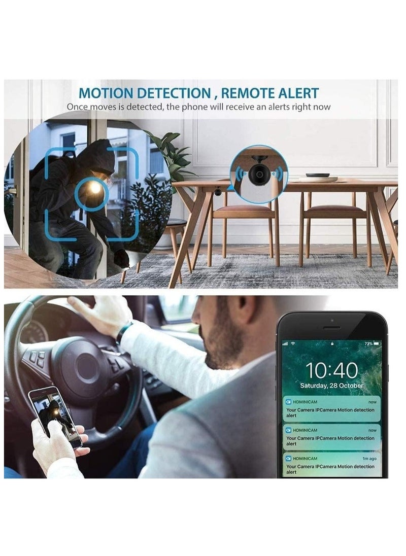 Mini Hidden Cameras , Wireless Spy Cameras with Video Live Feed, HD 1080P Home Security Cameras, Baby Nanny Cam, Tiny Smart Cameras with Night Vision and Motion Detection